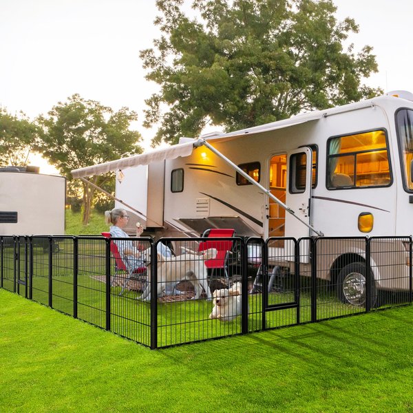 Show full view: Yaheetech Heavy Duty Metal Dog & Cat Playpen, Black, 32-in, 12-panel slide 2 of 10