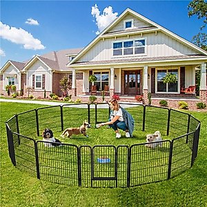 FXW Rollick Indoor & Outdoor Dog Playpen, Black