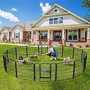 FXW Rollick Indoor & Outdoor Dog Playpen, Black