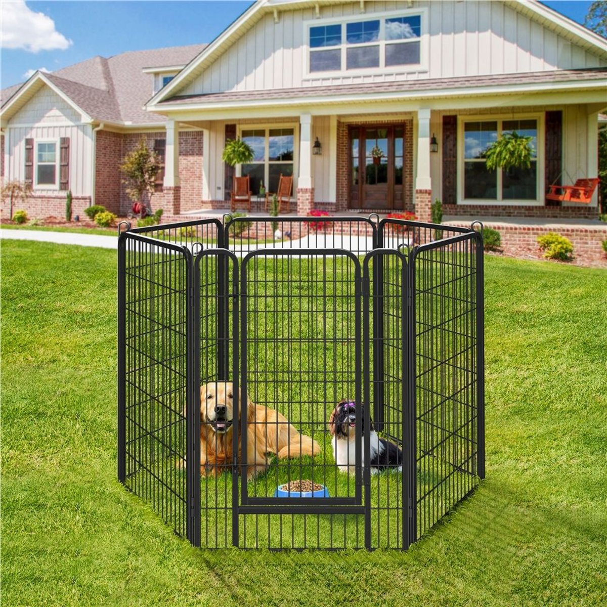 Yaheetech Metal Dog Playpen, 6-Panel, 47-in