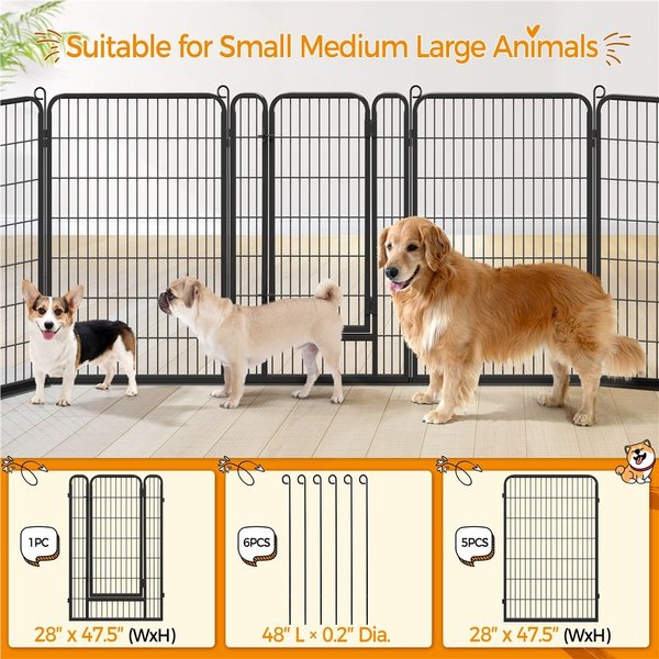 Show full view: Yaheetech Metal Dog Playpen, 6-Panel, 47-in slide 4 of 9