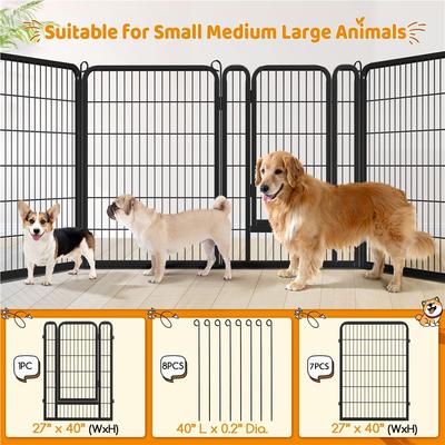 Show full view: Yaheetech Metal Dog Playpen, 8-Panel, 40-in slide 5 of 10