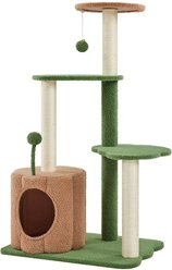 Yaheetech Modern 42-in Plush Cat Tree & Condo, Green/Brown slide 2 of 7