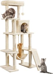 Yaheetech Multi-Level 63-in Plush Cat Tree, Beige slide 2 of 9
