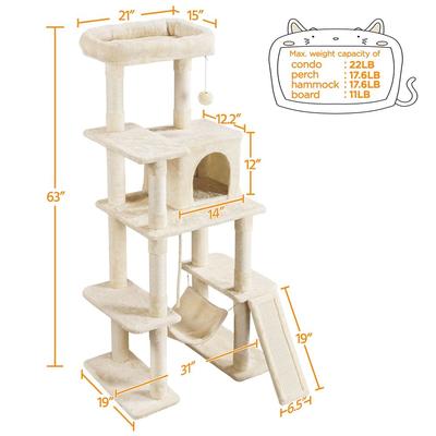 Yaheetech Multi-Level 63-in Plush Cat Tree