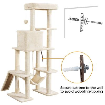 Show full view: Yaheetech Multi-Level 63-in Plush Cat Tree, Beige slide 9 of 11