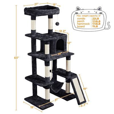 Yaheetech Multi-Level 63-in Plush Cat Tree