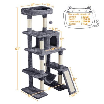 Yaheetech Multi-Level 63-in Plush Cat Tree