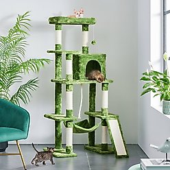 Yaheetech Multi-Level 63-in Plush Cat Tree, Large, Green slide 1 of 9