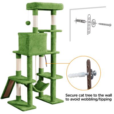 Show full view: Yaheetech Multi-Level 63-in Plush Cat Tree, Large, Green slide 5 of 11