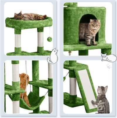 Show full view: Yaheetech Multi-Level 63-in Plush Cat Tree, Large, Green slide 6 of 11
