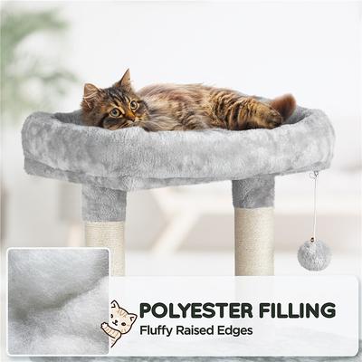 Show full view: Yaheetech Multi-Level 63-in Plush Cat Tree, Light Gray slide 6 of 11