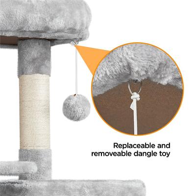 Show full view: Yaheetech Multi-Level 63-in Plush Cat Tree, Light Gray slide 7 of 11