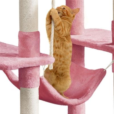 Show full view: Yaheetech Multi-Level 63-in Plush Cat Tree, Pink slide 6 of 11