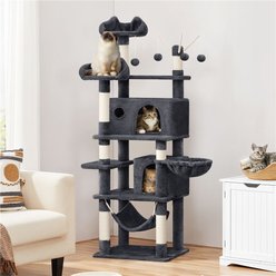 Yaheetech Multi-Level 67-in Cat Tree, Dark Gray