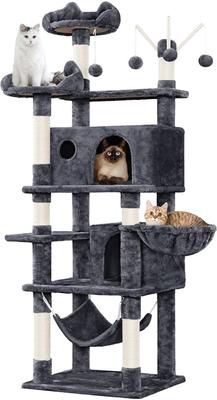 Show full view: Yaheetech Multi-Level 67-in Cat Tree, Dark Gray slide 3 of 9