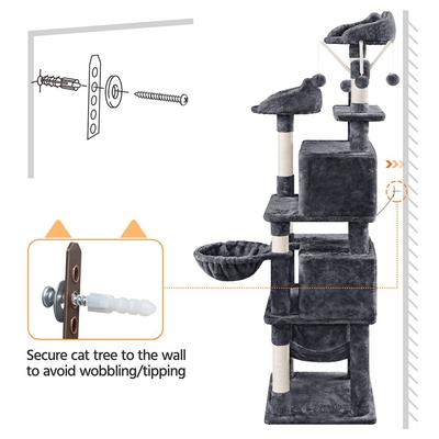 Show full view: Yaheetech Multi-Level 67-in Cat Tree, Dark Gray slide 8 of 9