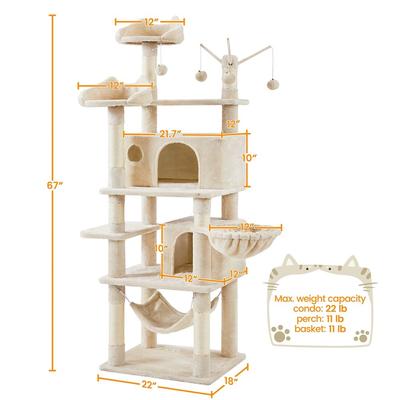 Show full view: Yaheetech Multi-Level 67-in Cat Tree slide 3 of 8