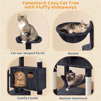 Show full view: Yaheetech Multi-Level Cat Tree, 64.5-in, Black slide 4 of 9
