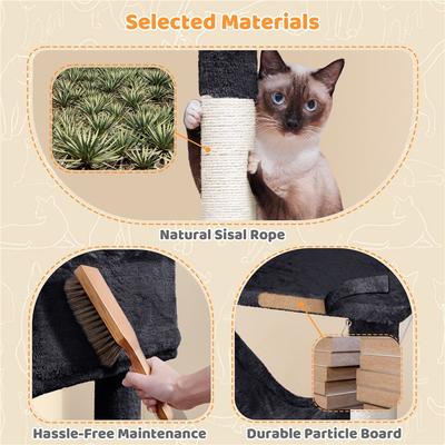 Show full view: Yaheetech Multi-Level Cat Tree, 64.5-in, Black slide 5 of 9