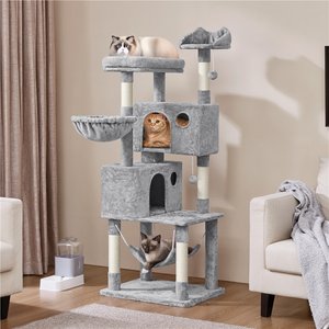 Yaheetech Multi-Level Cat Tree, 64.5-in, Light Gray