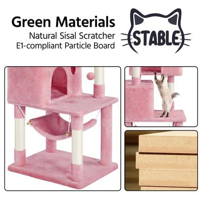 Show full view: Yaheetech Multi-Level Cat Tree, 64.5-in, Pink slide 9 of 11