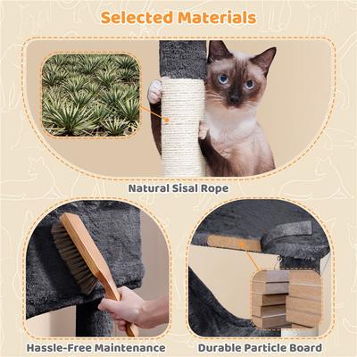 Show full view: Yaheetech Multi-Level Cat Tree, 73-in, Dark Gray slide 6 of 8