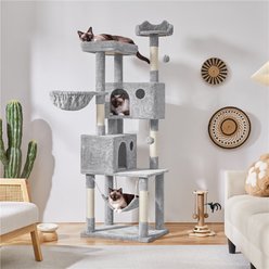 Yaheetech Multi-Level Cat Tree, 73-in, Light Gray