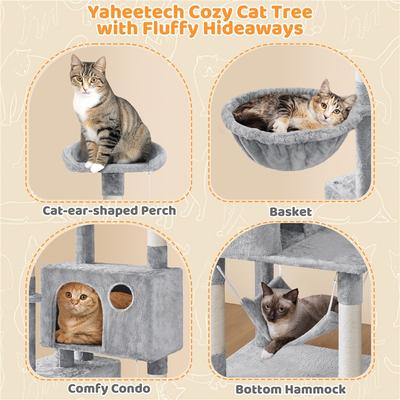Show full view: Yaheetech Multi-Level Cat Tree, 73-in, Light Gray slide 5 of 8