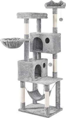 Show full view: Yaheetech Multi-Level Cat Tree, 73-in, Light Gray slide 3 of 8