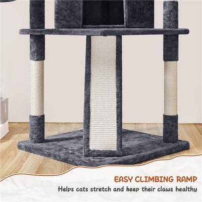 Show full view: Yaheetech 76-in Multi-Level Cat Tree, Dark Gray slide 7 of 8
