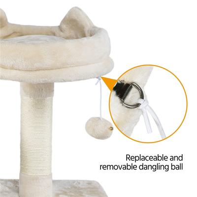 Show full view: Yaheetech 63-in Multi-Level Sisal Cat Tree, Beige slide 4 of 10
