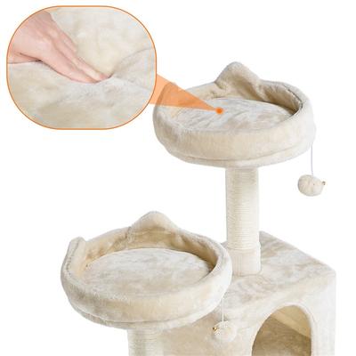 Show full view: Yaheetech 63-in Multi-Level Sisal Cat Tree, Beige slide 6 of 10