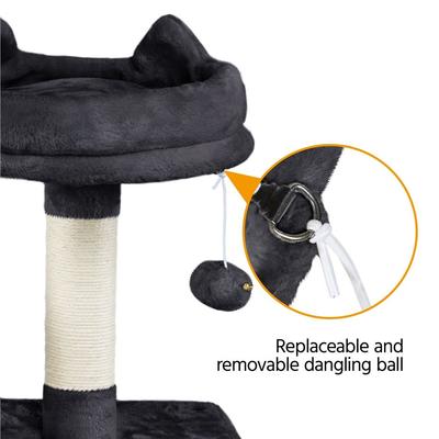 Show full view: Yaheetech 63-in Multi-Level Sisal Cat Tree, Black slide 7 of 10
