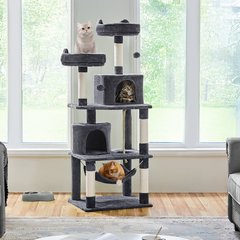 Yaheetech Multi-Level Sisal Cat Tree, 62.2-in, Dark Gray