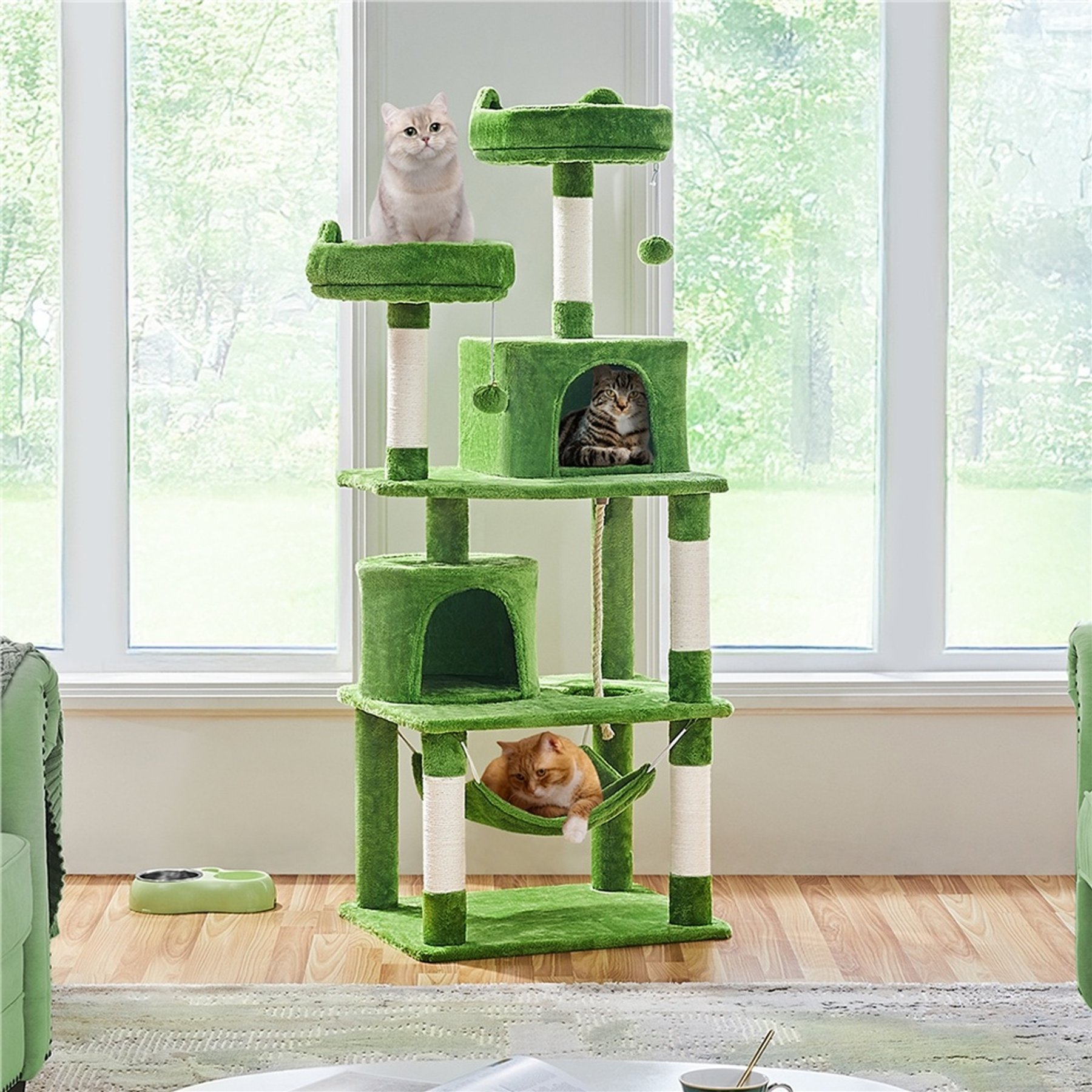 YAHEETECH Multi-Level Sisal Cat Tree, 62.2-in, Dark Gray