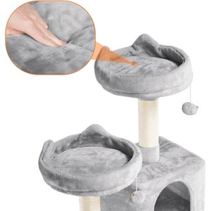Yaheetech 63-in Multi-Level Sisal Cat Tree, Light Gray