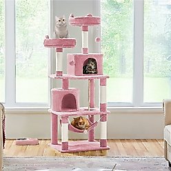 Yaheetech 63-in Multi-Level Sisal Cat Tree, Pink