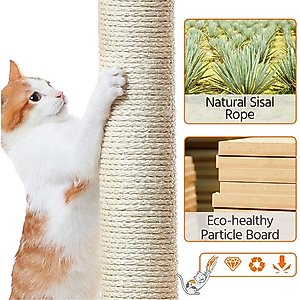 Yaheetech 63-in Multi-Level Sisal Cat Tree, Pink