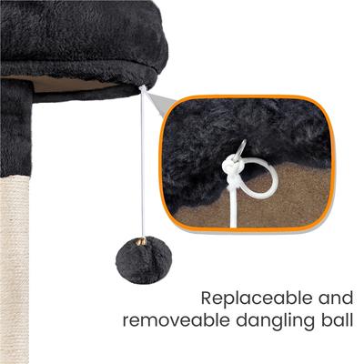 Show full view: Yaheetech 70.5-inch Multi Level Sisal Cat Tree, Black slide 5 of 8