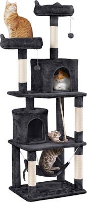 Show full view: Yaheetech 70.5-inch Multi Level Sisal Cat Tree, Black slide 2 of 8