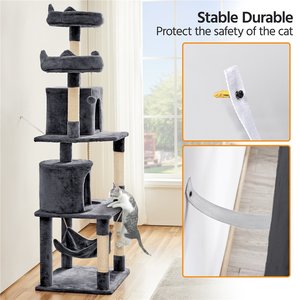 Yaheetech 70.5-inch Multi Level Sisal Cat Tree, Dark Gray