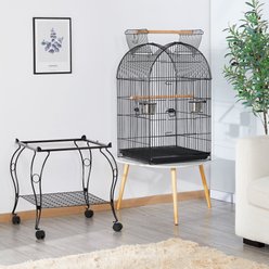 Yaheetech Open Top Rolling Metal Parrot Bird Cage, Black slide 2 of 9