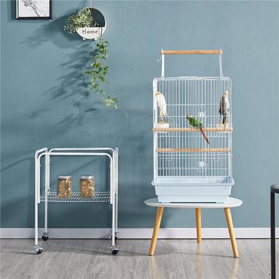 Show full view: Yaheetech Play Top Detachable Rolling Stand Metal Bird Cage, White slide 2 of 10