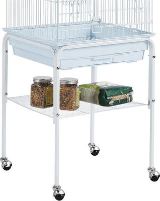 Show full view: Yaheetech Play Top Detachable Rolling Stand Metal Bird Cage, White slide 9 of 10