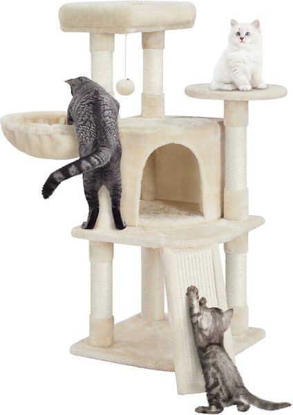 Show full view: Yaheetech Professional 42-in Cat Tree, Beige slide 2 of 11