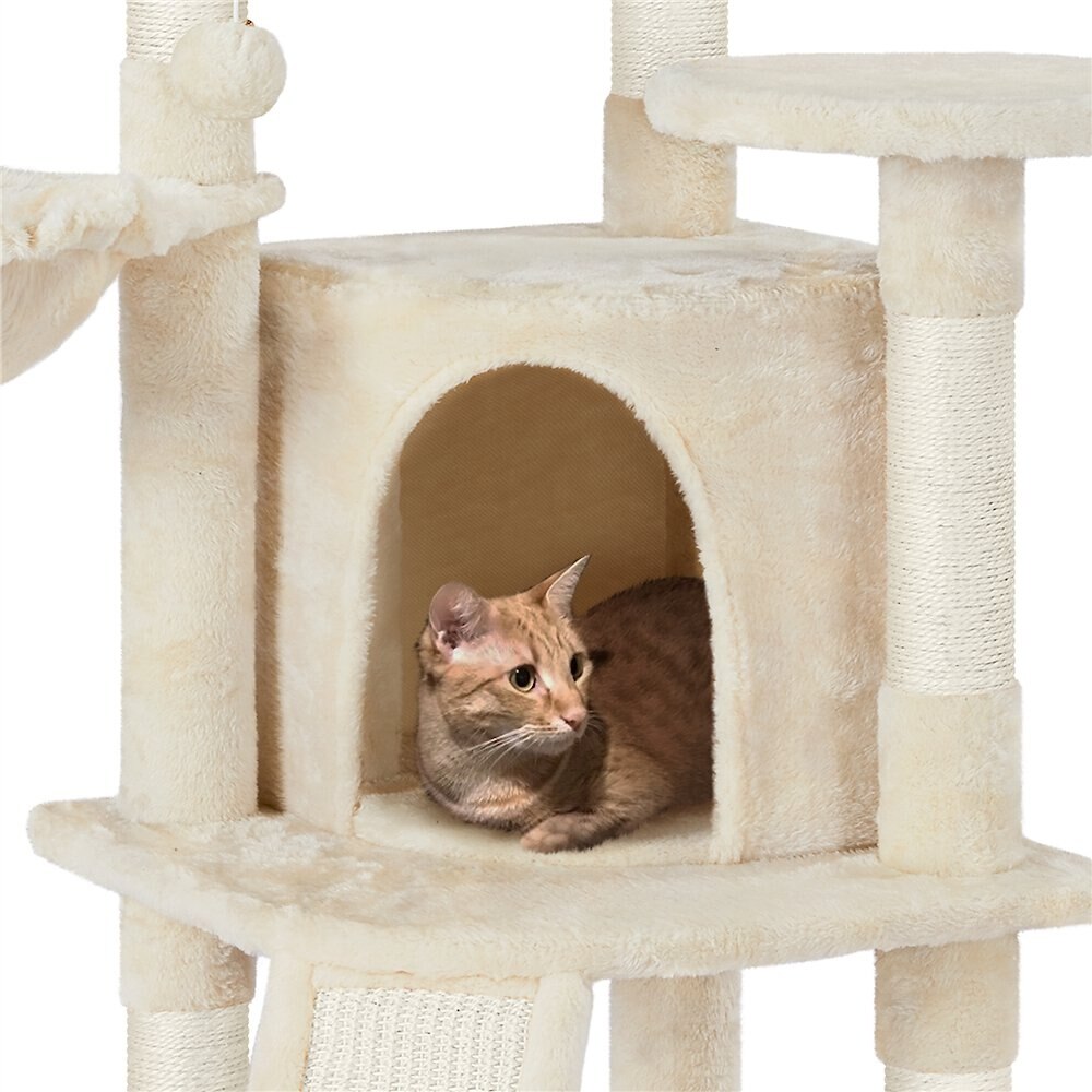 YAHEETECH Professional 42-in Cat Tree, Beige
