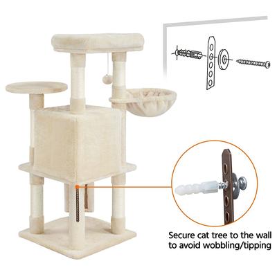Show full view: Yaheetech Professional 42-in Cat Tree, Beige slide 10 of 12