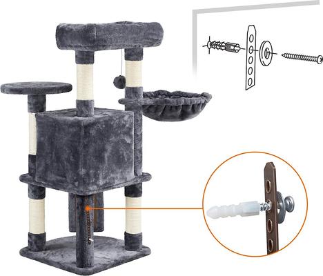 Show full view: Yaheetech Professional 42-in Cat Tree, Dark Gray slide 10 of 12