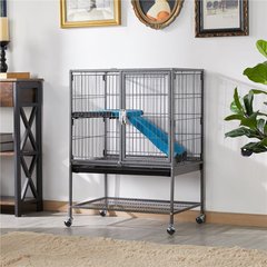 Yaheetech Removable Ramp & Platform Small Pet Cage, 1-Story, 34-in, Black